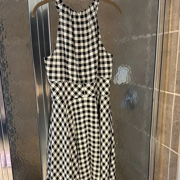 White House Black Market Black and White Gingham Midi Dress - Picture 7 of 11